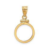 14 mm 14k Yellow Gold coin bezel pendant for Canadian $1 Maple Leaf — additional image