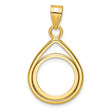 14 mm 14k Yellow Gold coin bezel pendant for Canadian $1 Maple Leaf