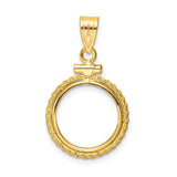 14 mm 14k Yellow Gold coin bezel pendant for Canadian $1 Maple Leaf — additional image