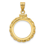 14 mm 14k Yellow Gold coin bezel pendant for Canadian $1 Maple Leaf — additional image