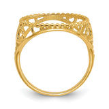 14 mm 14k Yellow Gold coin bezel ring for Canadian $1 Maple Leaf — alternate view
