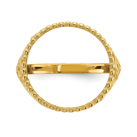 14 mm 14k Yellow Gold coin bezel ring for Canadian $1 Maple Leaf — additional image
