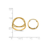 14 mm 14k Yellow Gold coin bezel ring for Canadian $1 Maple Leaf — size reference (ruler)