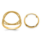 14 mm 14k Yellow Gold coin bezel ring for Canadian $1 Maple Leaf