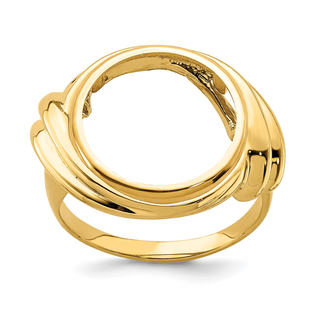 14 mm 14k Yellow Gold coin bezel ring for Canadian $1 Maple Leaf — additional image