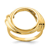 14 mm 14k Yellow Gold coin bezel ring for Canadian $1 Maple Leaf — additional image