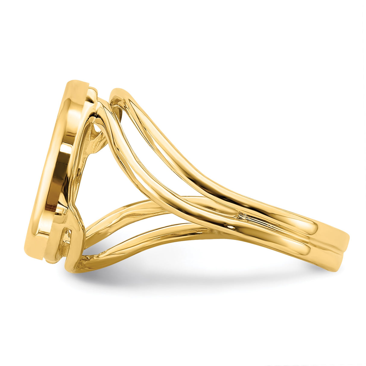 14 mm 14k Yellow Gold coin bezel ring for Canadian $1 Maple Leaf — additional image