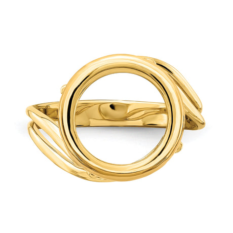 14 mm 14k Yellow Gold coin bezel ring for Canadian $1 Maple Leaf — additional image