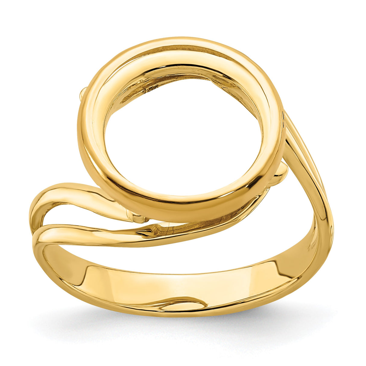 14 mm 14k Yellow Gold coin bezel ring for Canadian $1 Maple Leaf — additional image