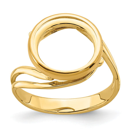 14 mm 14k Yellow Gold coin bezel ring for Canadian $1 Maple Leaf — additional image