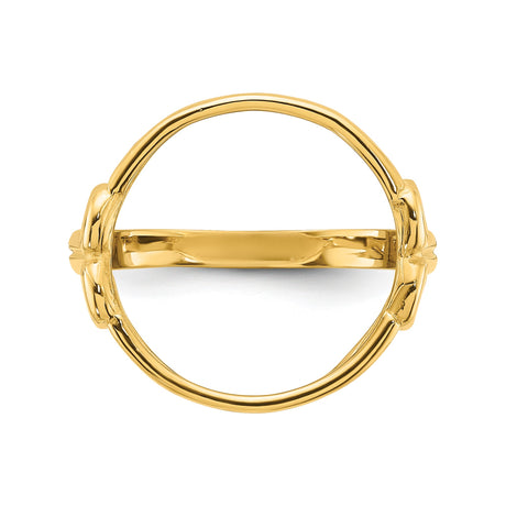 14 mm 14k Yellow Gold coin bezel ring for Canadian $1 Maple Leaf — additional image