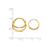 14 mm 14k Yellow Gold coin bezel ring for Canadian $1 Maple Leaf — size reference (ruler)