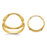 14 mm 14k Yellow Gold coin bezel ring for Canadian $1 Maple Leaf