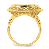 14 mm 14k Yellow Gold coin bezel ring for Canadian $1 Maple Leaf — alternate view