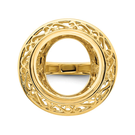 14 mm 14k Yellow Gold coin bezel ring for Canadian $1 Maple Leaf — additional image