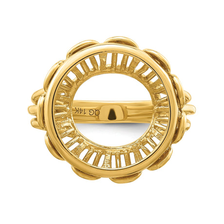 14 mm 14k Yellow Gold coin bezel ring for Canadian $1 Maple Leaf — additional image