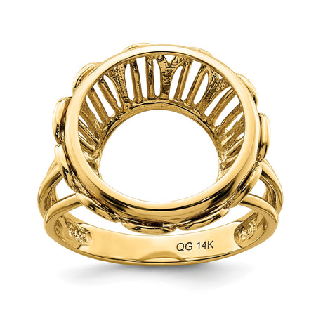 14 mm 14k Yellow Gold coin bezel ring for Canadian $1 Maple Leaf — additional image