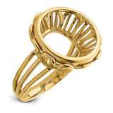 14 mm 14k Yellow Gold coin bezel ring for Canadian $1 Maple Leaf