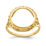14 mm 14k Yellow Gold coin bezel ring for Canadian $1 Maple Leaf — additional image