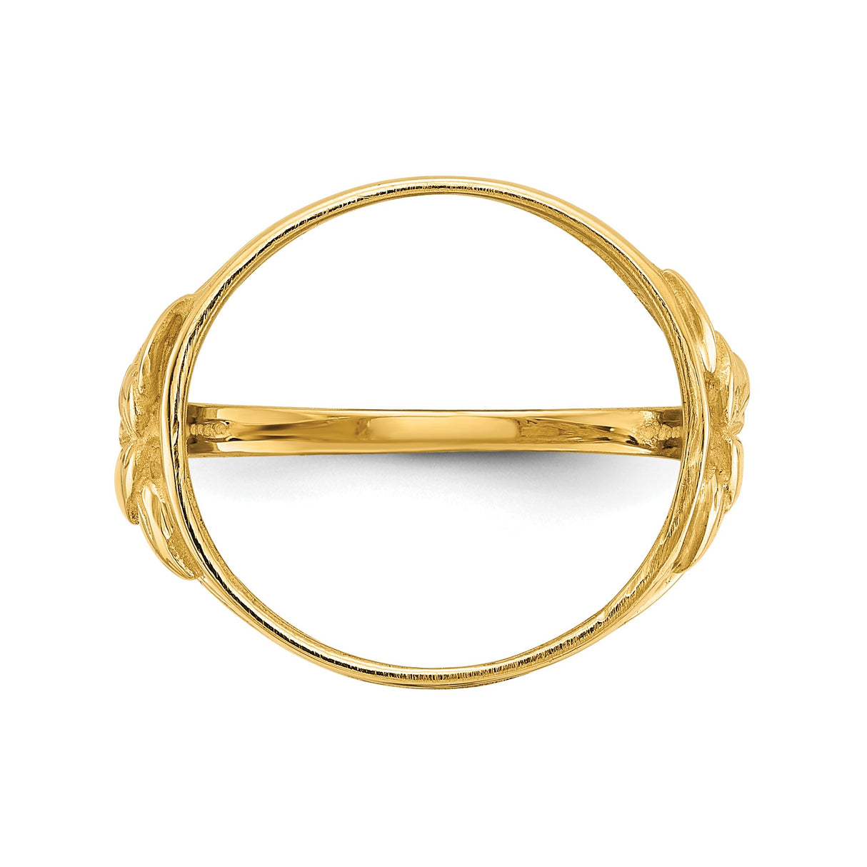 14 mm 14k Yellow Gold coin bezel ring for Canadian $1 Maple Leaf — additional image
