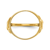 14 mm 14k Yellow Gold coin bezel ring for Canadian $1 Maple Leaf — additional image