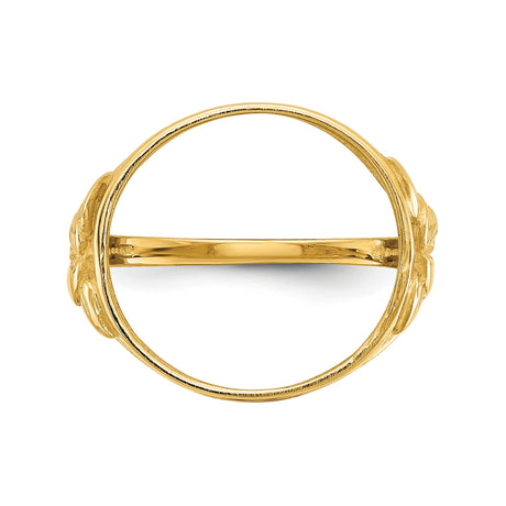 14 mm 14k Yellow Gold coin bezel ring for Canadian $1 Maple Leaf — additional image