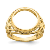 14 mm 14k Yellow Gold coin bezel ring for Canadian $1 Maple Leaf — additional image