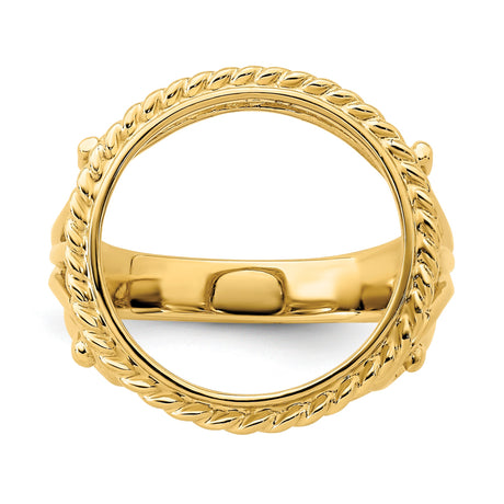 14 mm 14k Yellow Gold coin bezel ring for Canadian $1 Maple Leaf — additional image