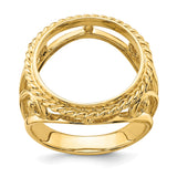 14 mm 14k Yellow Gold coin bezel ring for Canadian $1 Maple Leaf — additional image