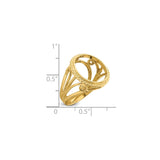 14 mm 14k Yellow Gold coin bezel ring for Canadian $1 Maple Leaf — size reference (ruler)