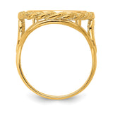14 mm 14k Yellow Gold coin bezel ring for Canadian $1 Maple Leaf — alternate view