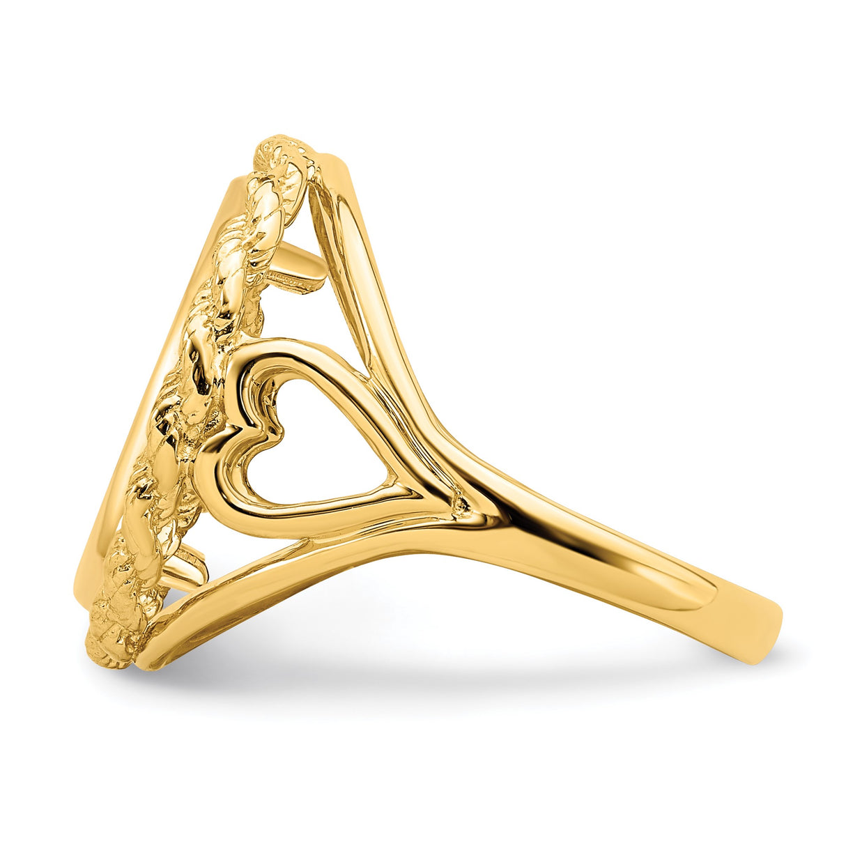 14 mm 14k Yellow Gold coin bezel ring for Canadian $1 Maple Leaf — additional image