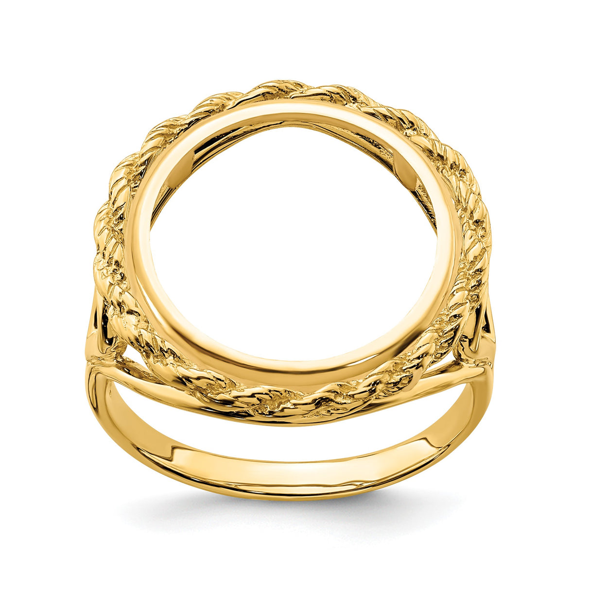 14 mm 14k Yellow Gold coin bezel ring for Canadian $1 Maple Leaf — additional image