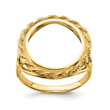 14 mm 14k Yellow Gold coin bezel ring for Canadian $1 Maple Leaf — additional image