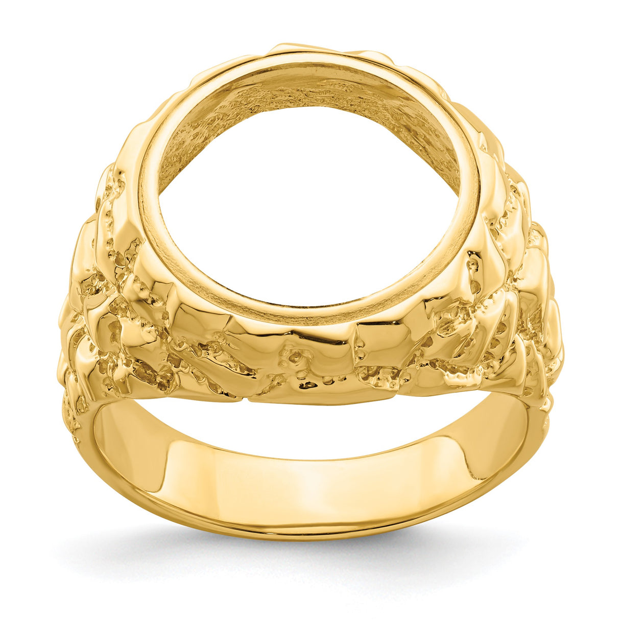 14 mm 14k Yellow Gold coin bezel ring for Canadian $1 Maple Leaf — additional image