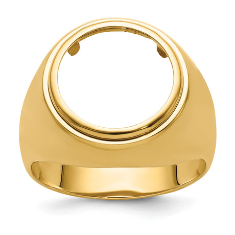 14 mm 14k Yellow Gold coin bezel ring for Canadian $1 Maple Leaf — additional image