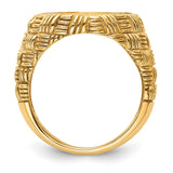 14 mm 14k Yellow Gold coin bezel ring for Canadian $1 Maple Leaf — alternate view