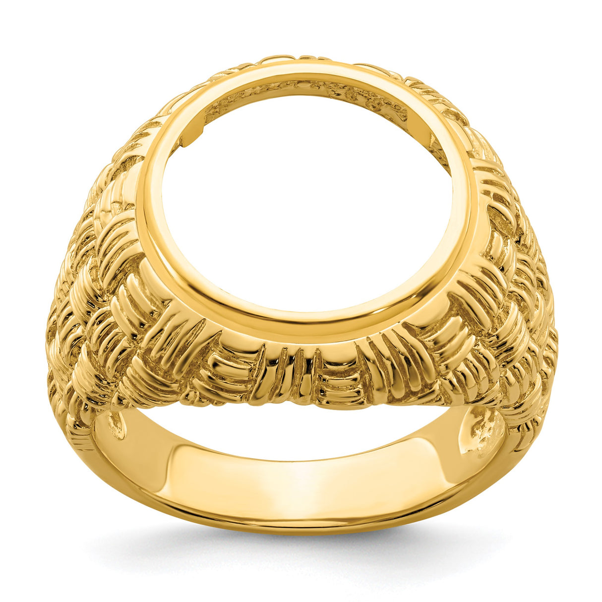 14 mm 14k Yellow Gold coin bezel ring for Canadian $1 Maple Leaf — additional image