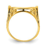 14 mm 14k Yellow Gold coin bezel ring for Canadian $1 Maple Leaf — alternate view