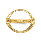 14 mm 14k Yellow Gold coin bezel ring for Canadian $1 Maple Leaf — additional image