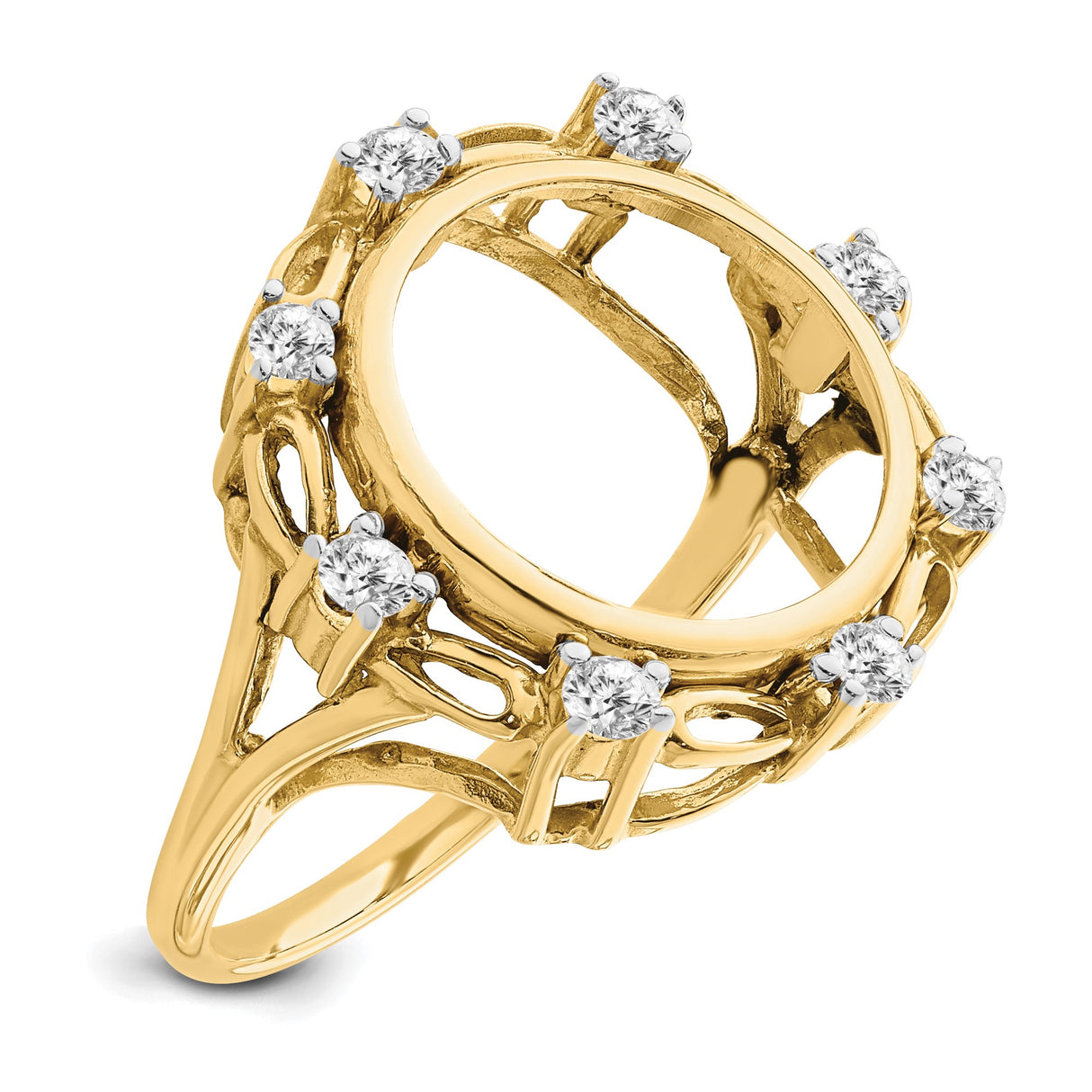 14 mm 14k Yellow Gold coin bezel ring for Canadian $1 Maple Leaf