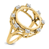 14 mm 14k Yellow Gold coin bezel ring for Canadian $1 Maple Leaf