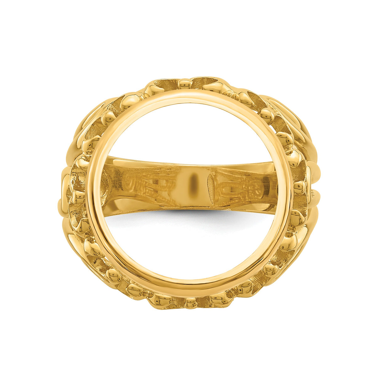 14 mm 14k Yellow Gold coin bezel ring for Canadian $1 Maple Leaf — additional image