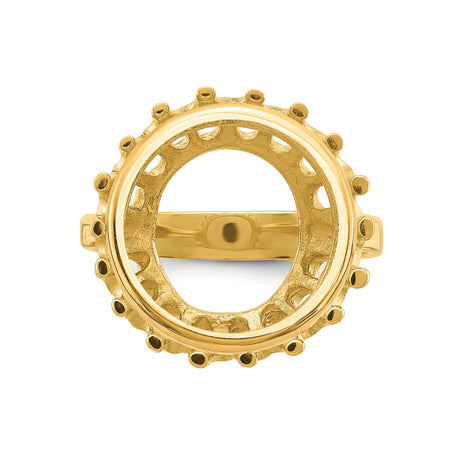 14 mm 14k Yellow Gold coin bezel ring for Canadian $1 Maple Leaf — additional image