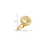 14 mm 14k Yellow Gold coin bezel ring for Canadian $1 Maple Leaf — size reference (ruler)