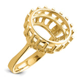 14 mm 14k Yellow Gold coin bezel ring for Canadian $1 Maple Leaf