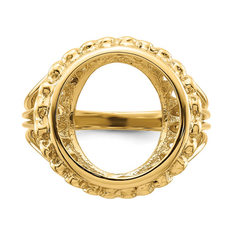14 mm 14k Yellow Gold coin bezel ring for Canadian $1 Maple Leaf — additional image