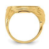 14 mm 14k Yellow Gold coin bezel ring for Canadian $1 Maple Leaf — alternate view