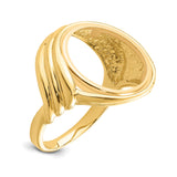 14 mm 14k Yellow Gold coin bezel ring for Canadian $1 Maple Leaf