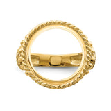 14 mm 14k Yellow Gold coin bezel ring for Canadian $1 Maple Leaf — additional image